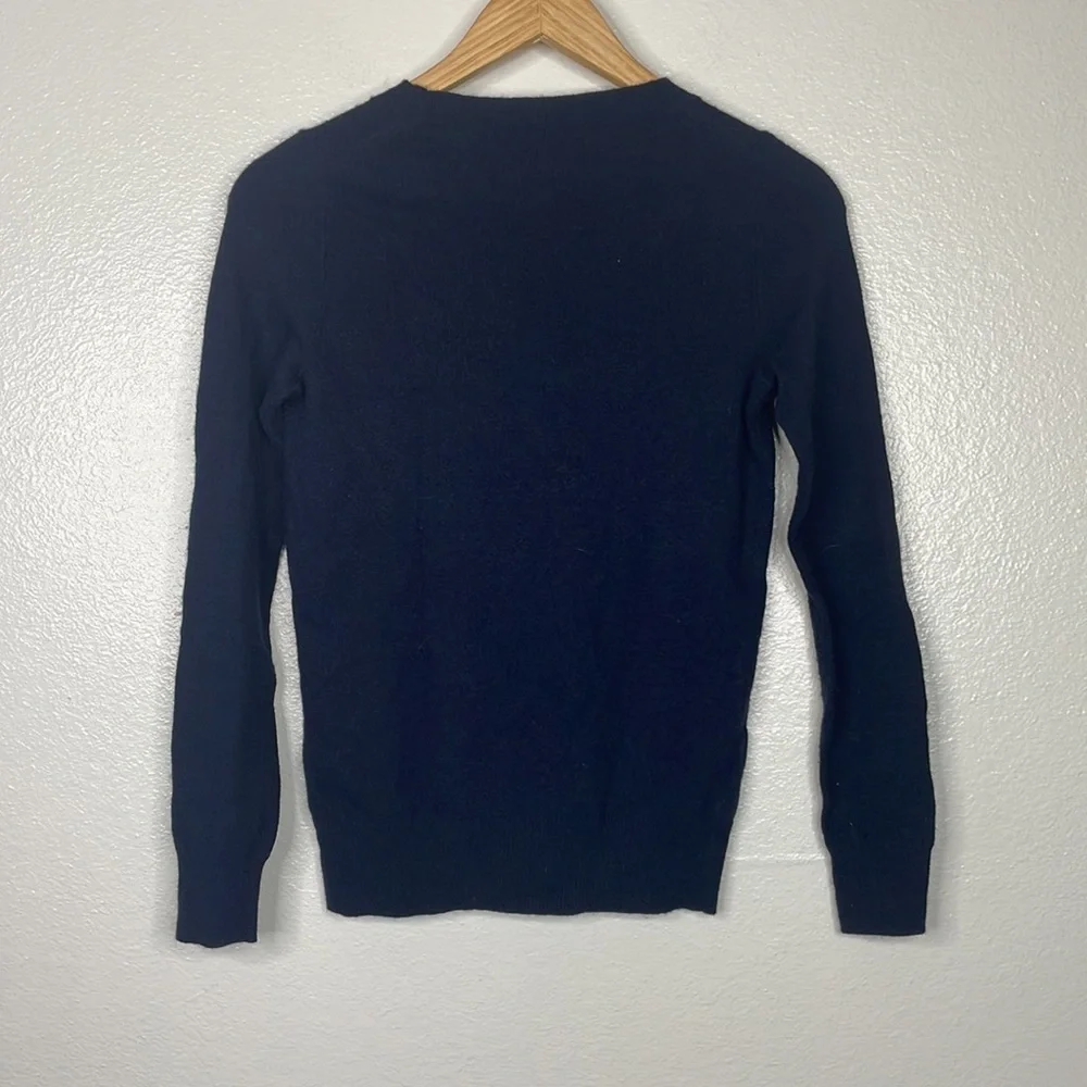 J. Crew Bowtie Merino Wool Blend Crewneck sz XS‎ Blue/White